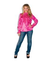 Dames Ruche Blouse Pink - thumbnail