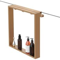 Fortifura Galeria schap met 4 haken - voor douchewand - 50x50x6.5cm - geborsteld koper Z002geborsteldkoper - thumbnail