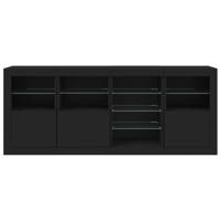 Dressoir met LED-verlichting 164x37x67 cm zwart - thumbnail