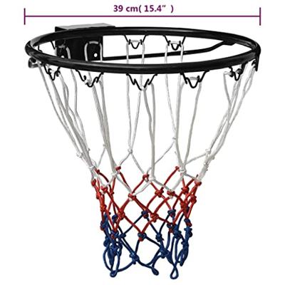 Basketbalring 39 cm staal zwart - thumbnail