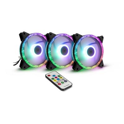 Inter-Tech Argus RS07 PC-ventilator Zwart (b x h x d) 120 x 120 x 25 mm Incl. afstandsbediening, Incl. LED-verlichting