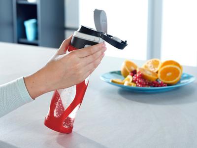 Leifheit 3256 Flip Glazen Drinkfles 600 ml Rood