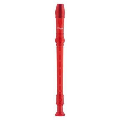 Stagg REC-GER/TRD sopraanblokfluit, Duitse boring, rood - thumbnail