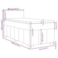 Boxspring met matras stof taupe 80x200 cm - thumbnail