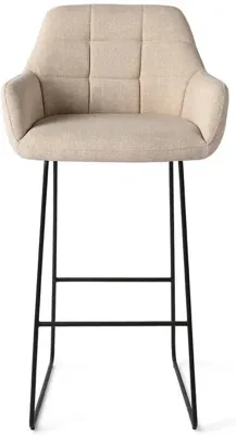 Jesper Home Barkruk 'Noto' Slide Black, kleur Overnight Oats (zithoogte 75cm)