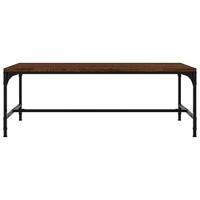 Salontafel 100x50x35 cm bewerkt hout bruineikenkleurig - thumbnail