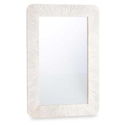 Wandspiegel Gift Decor Wit Bruin Strepen 90 x 60 x 2 cm Rechthoekig