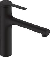 Hansgrohe Zesis M33 ééngreeps keukenmengkraan 160 met uittrekbare vuistdouche 2jet, mat zwart - thumbnail