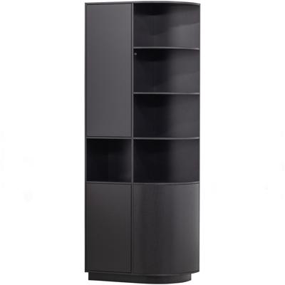 WOOOD Opbergkast 'Finca' Rechts, Mat zwart, 210 x 78cm