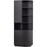 WOOOD Opbergkast 'Finca' Rechts, Mat zwart, 210 x 78cm - thumbnail