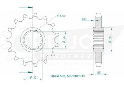 ESJOT Sprocket 530 16z racing
