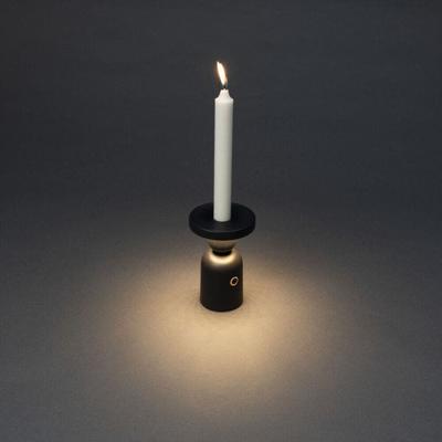 KonstSmide Oplaadbare tafellampNantes zwart voor kandelaar - 7833-750