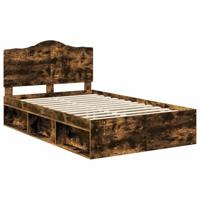 Bedframe Gerookt eiken 120 x 190 cm Massief grenenhout - thumbnail