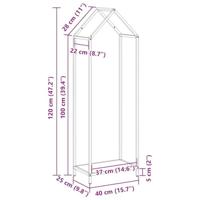 Brandhoutrek 40x25x120 cm koudgewalst staal antraciet - thumbnail