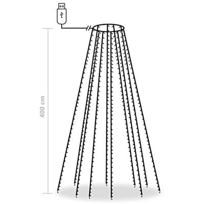VidaXL Kerstboomverlichting met 400 led's meerkleurig net 400 cm