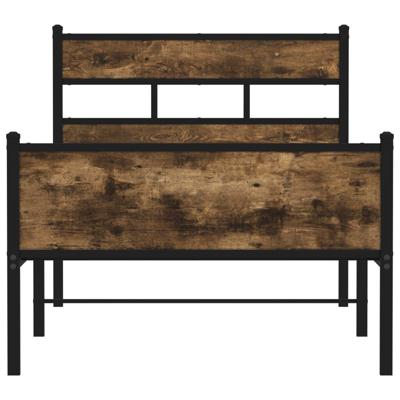 Bedframe zonder matras hout gerookt eikenkleurig 107x200 cm - thumbnail