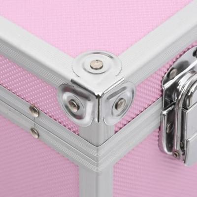 VidaXL Make-up koffer 37x24x40 cm aluminium roze - thumbnail