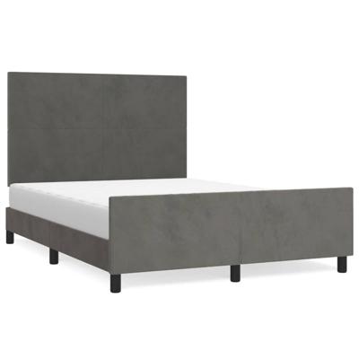Bedframe zonder matras 140x200 cm fluweel donkergrijs