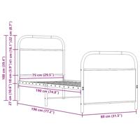 Bedframe zonder matras bewerkt hout sonoma eikenkleur 107x203cm - thumbnail