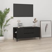 Tv-meubel 102x44,5x50 cm bewerkt hout zwart - thumbnail