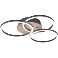 LED Plafondlamp - Plafondverlichting - Trion Rondo - 27W - Aanpasbare Kleur - Rond - Bruin - MDF - thumbnail