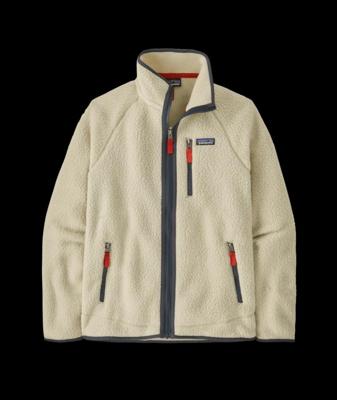 Patagonia Retro Pile Jacket Fleece Heren Pelican w/Smolder Blue S Patagonia Retro Pile Jacket Fleece Heren Pelican w/Smolder Blue S