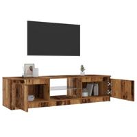 Tv-meubel met LED 140x40x35,5 cm bewerkt hout oud houtkleurig - thumbnail