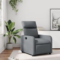 Fauteuil verstelbaar kunstleer grijs - thumbnail