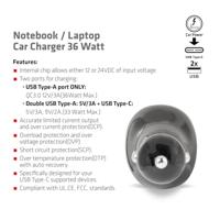 club3D CAC-1921 USB-oplader 36 W 2x USB-A, 1x USB-C Zwart Binnen - thumbnail