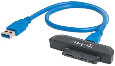 Manhattan USB, SATA Adapter [1x USB 3.2 Gen 1 stekker A (USB 3.0) - 1x SATA-combi-stekker 15+7-polig] Adapter