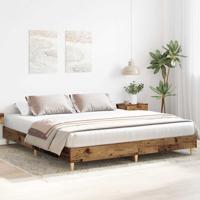 Bedframe zonder matras 200x200 cm spaanplaat bewerkt hout - thumbnail