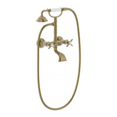 Douchemengkraan Tres Clasic 2 Kruisgreep Incl Handdouche met Steun Verouderd Messing Mat Douchemengkraan Tres Clasic 2 Kruisgreep Incl Handdouche met Steun Verouderd Messing Mat