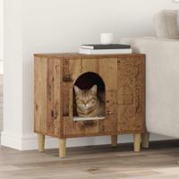 Kattenhuis Oudhout 51 x 30 x 52 cm Bewerkt hout - thumbnail