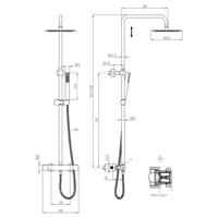Opbouw Regendouche Set Boss & Wessing Rondo Thermostatisch Hoofddouche 20 cm Rond Chroom Boss & Wessing - thumbnail