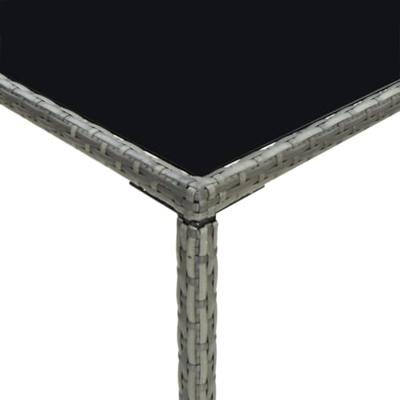 Tuinbartafel 70x70x110 cm poly rattan en glas grijs