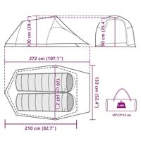 VidaXL Tunneltent 2-persoons waterdicht olijfgroen - thumbnail
