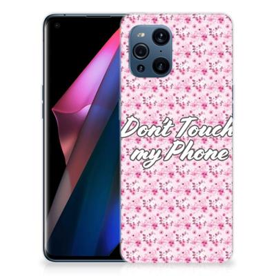OPPO Find X3 | X3 Pro Silicone-hoesje Flowers Pink DTMP OPPO Find X3 | X3 Pro Silicone-hoesje Flowers Pink DTMP