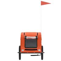 Hondenfietstrailer oxford stof en ijzer oranje - thumbnail