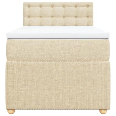 Boxspring met matras stof crèmekleurig 200x200 cm