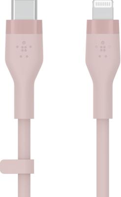 Belkin BoostCharge Flex siliconen USB Type C/Lightning-kabel (2 m), MFi-gecertificeerde 20 W PD Power Delivery-snellaadkabel voor iPhone 14/14 Plus, 13, 12, Pro, Max, mini, SE, iPad en meer – Roze
