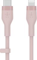 Belkin BoostCharge Flex siliconen USB Type C/Lightning-kabel (2 m), MFi-gecertificeerde 20 W PD Power Delivery-snellaadkabel voor iPhone 14/14 Plus, 13, 12, Pro, Max, mini, SE, iPad en meer – Roze - thumbnail