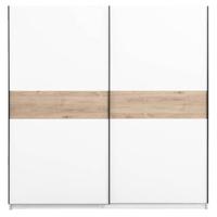 Schuifdeurkast Genua - wit/eikenkleur - 204x200x60 cm - Leen Bakker - thumbnail