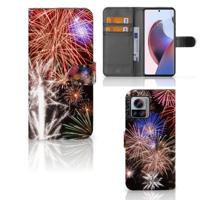 Motorola Edge 30 Ultra | Wallet Case | met Pasjes | Vuurwerk - thumbnail