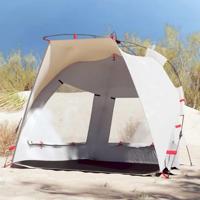 VidaXL Strandtent 2-persoons waterdicht snelontgrendeling grijs - thumbnail