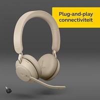 Jabra Evolve2 65 Headset Draadloos Hoofdband Kantoor/callcenter USB Type-C Bluetooth Beige - thumbnail