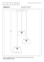 Lucide JESSICA - Hanglamp - Ø 35,5 cm - 3xE27 - Zwart - thumbnail