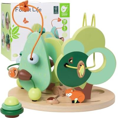 Classic World houten motoriekspiraal bos, 5dlg.