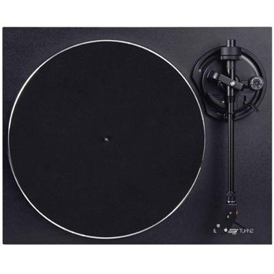 Reloop Turn 2 - Riemaangedreven analoge HiFi draaitafel (33/45 RPM) met rechte toonarm, Ortofon OM10 cartridge systeem, gegoten aluminium plateau met chromen rand, zwart