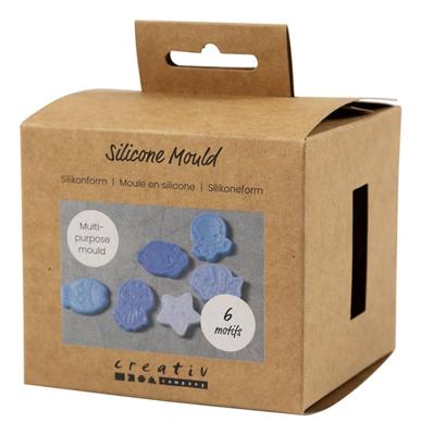 Creativ Company Mallen, oceaanthema, h: 1,2 cm, l: 4-6 cm, 6 stuk/ 1 doos