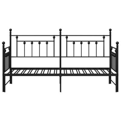 Bedframe voor een daybed met hoofdeinde Zwart 80 x 200 cm Staal